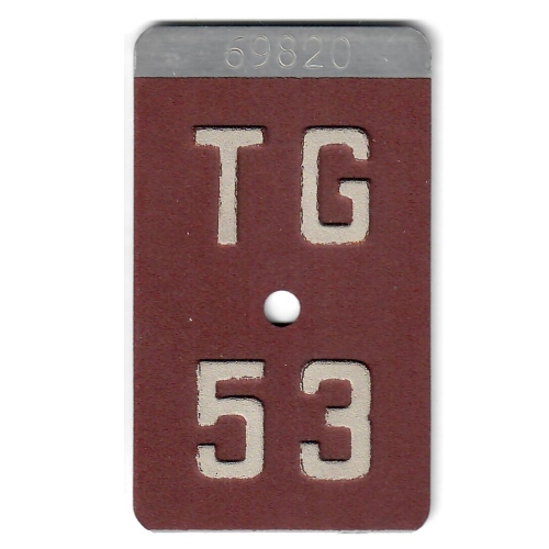 Fahrradkennzeichen TG 1953