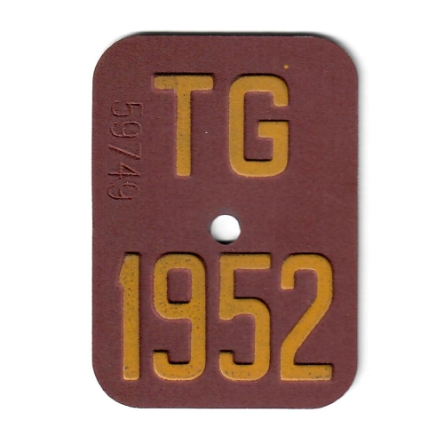 Fahrradkennzeichen TG 1952