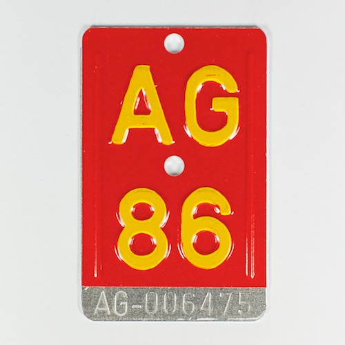 Fahrradkennzeichen AG 1986