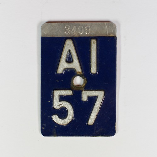 Fahrradkennzeichen AI 1957