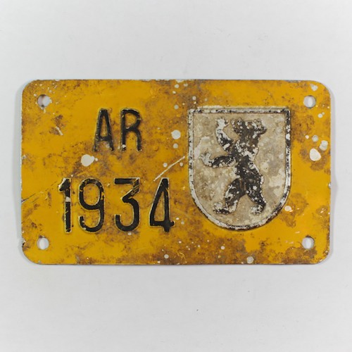 Fahrradkennzeichen AR 1934