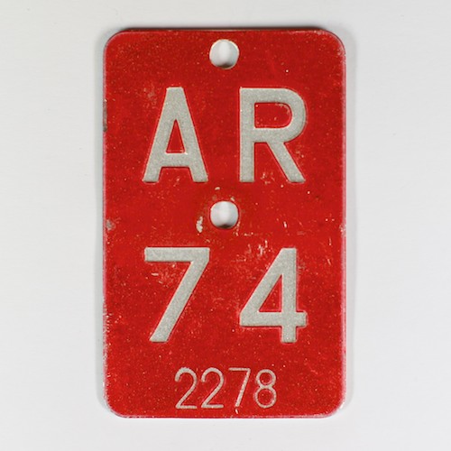 Fahrradkennzeichen AR 1974