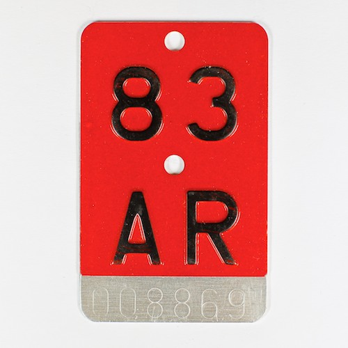 Fahrradkennzeichen AR 1983