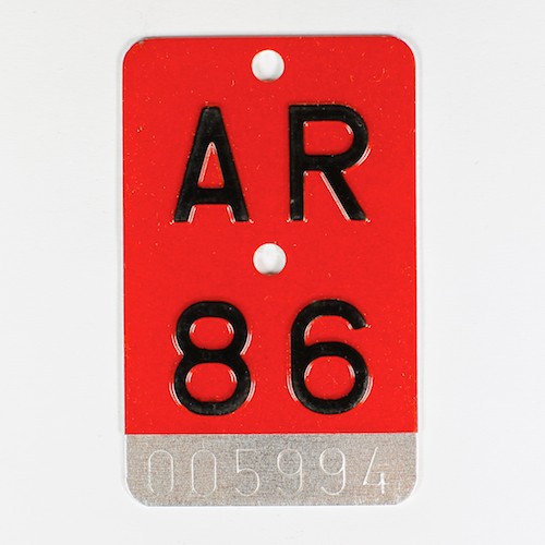 Fahrradkennzeichen AR 1986