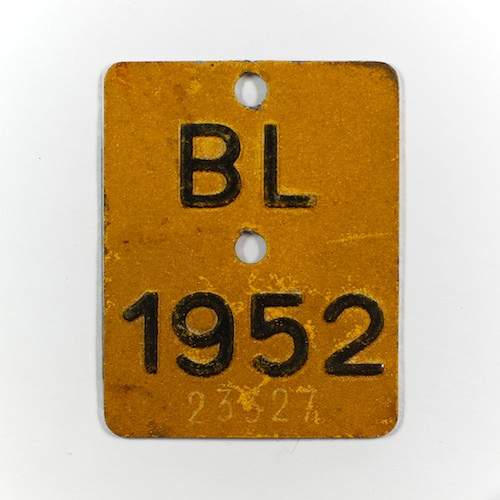 Fahrradkennzeichen BL 1952 B