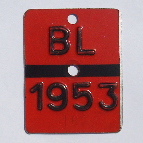 Fahrradkennzeichen BL 1953 S