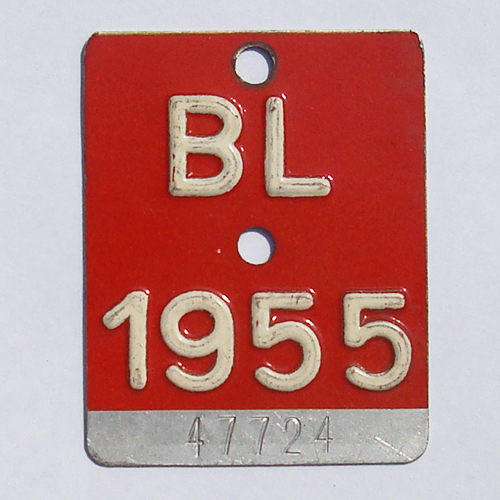 Fahrradkennzeichen BL 1955 D