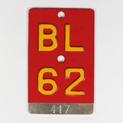 Fahrradkennzeichen BL 1962