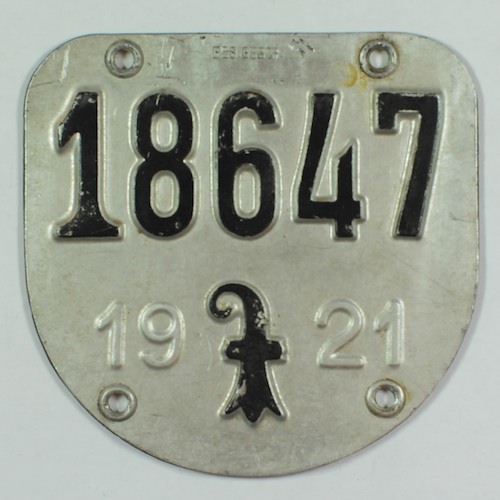 Fahrradkennzeichen BS 1921