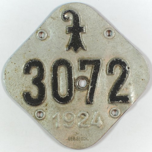 Fahrradkennzeichen BS 1924