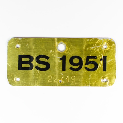 Fahrradkennzeichen BS 1951 Velo privat D