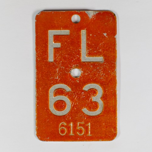 Fahrradkennzeichen FL 1963