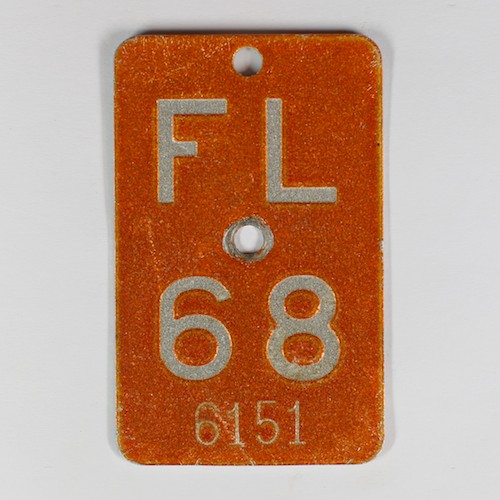 Fahrradkennzeichen FL 1968