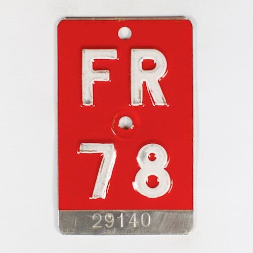 Fahrradkennzeichen FR 1978