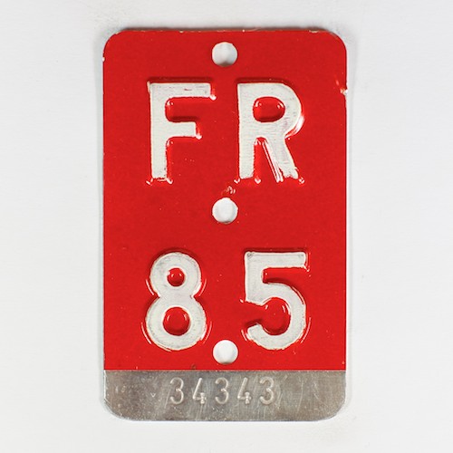 Fahrradkennzeichen FR 1985
