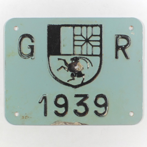 Fahrradkennzeichen GR 1939