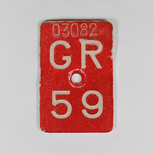Fahrradkennzeichen GR 1959