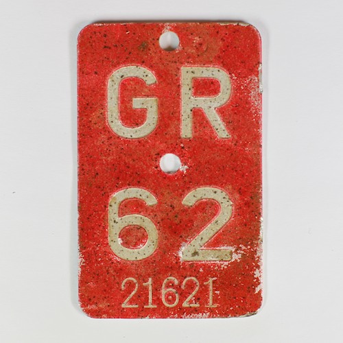 Fahrradkennzeichen GR 1962