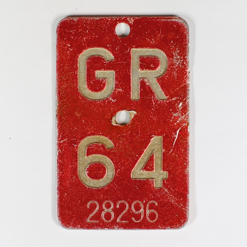 Fahrradkennzeichen GR 1964