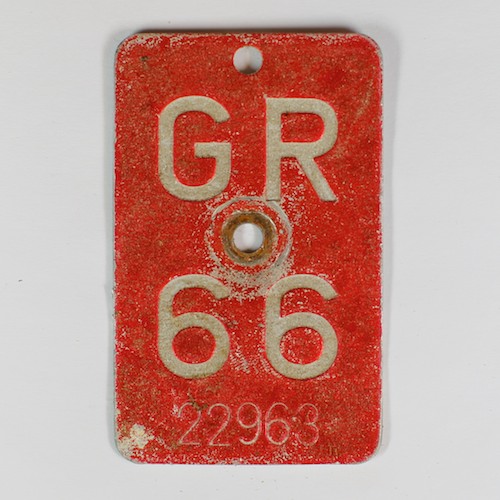 Fahrradkennzeichen GR 1966