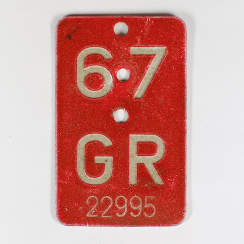 Fahrradkennzeichen GR 1967