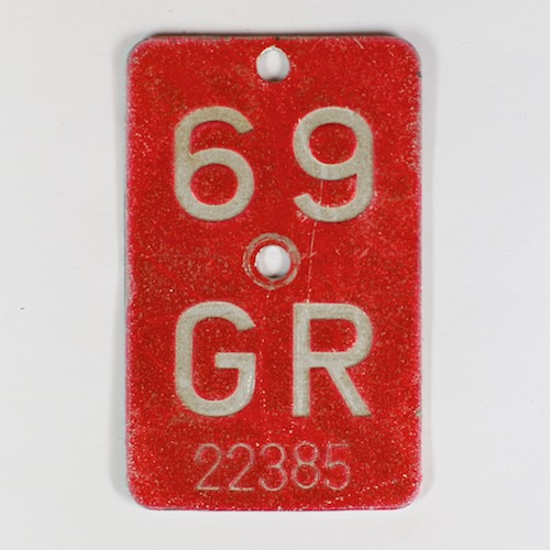 Fahrradkennzeichen GR 1969
