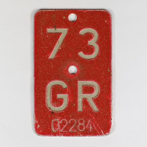 Fahrradkennzeichen GR 1973
