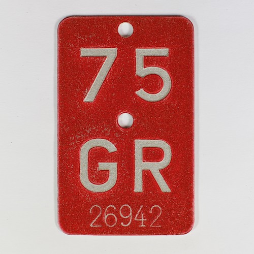 Fahrradkennzeichen GR 1975
