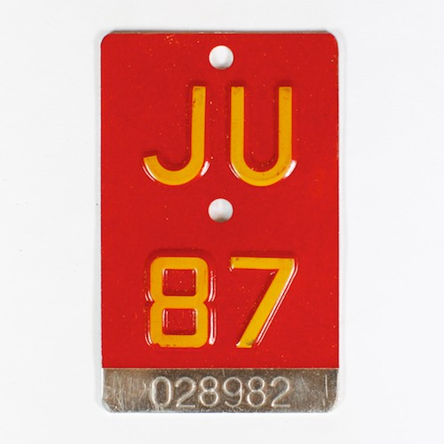 Fahrradkennzeichen JU 1987