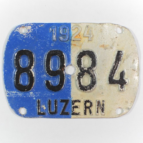 Fahrradkennzeichen LU 1924