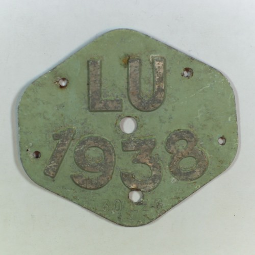 Fahrradkennzeichen LU 1938