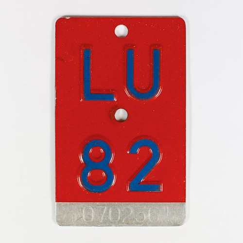 Fahrradkennzeichen LU 1982