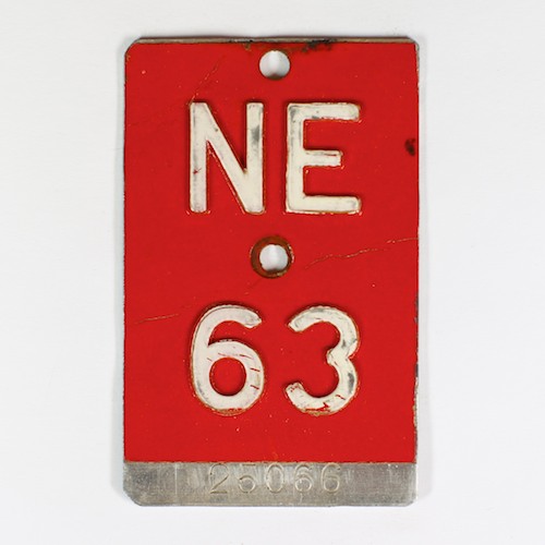Fahrradkennzeichen NE 1963
