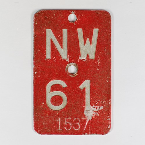 Fahrradkennzeichen NW 1961