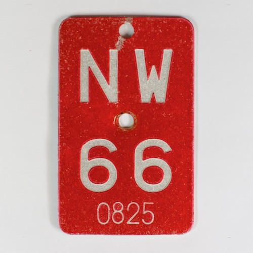 Fahrradkennzeichen NW 1966