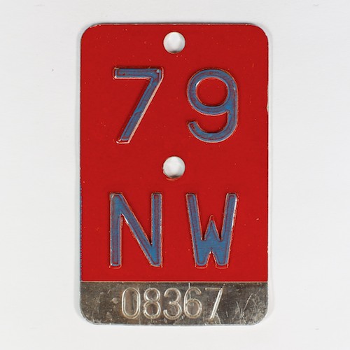 Fahrradkennzeichen NW 1979