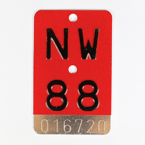 Fahrradkennzeichen NW 1988