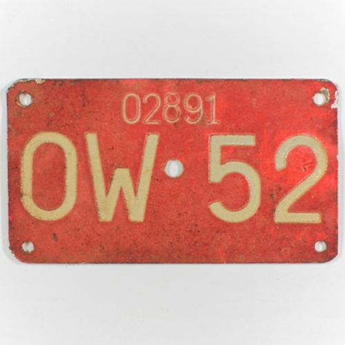 Fahrradkennzeichen OW 1952