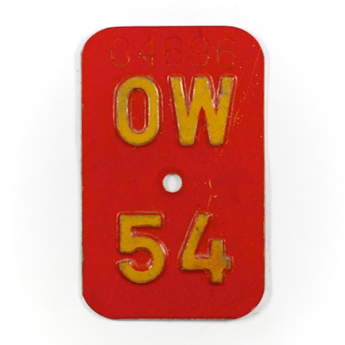 Fahrradkennzeichen OW 1954 A