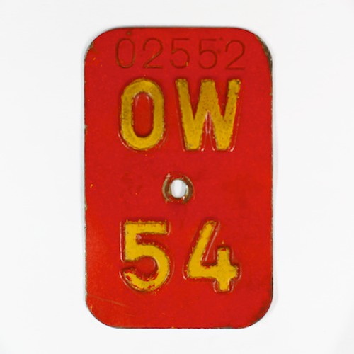 Fahrradkennzeichen OW 1954 C