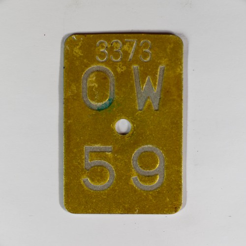 Fahrradkennzeichen OW 1959