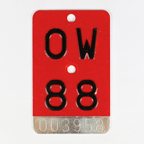 Fahrradkennzeichen OW 1988
