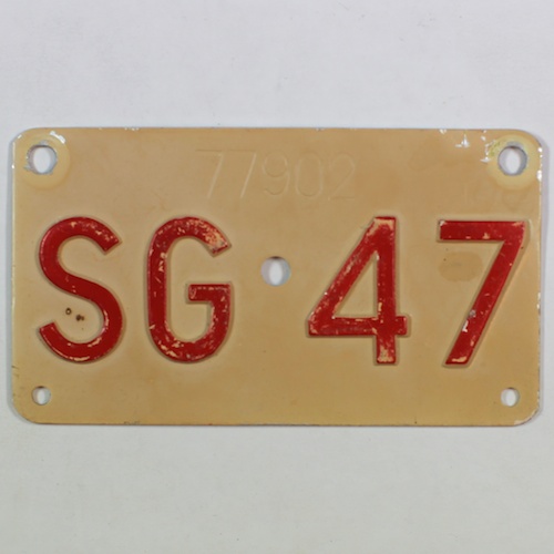 Fahrradkennzeichen SG 1947