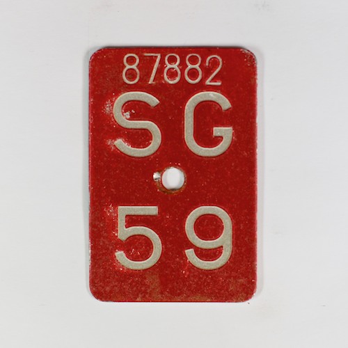 Fahrradkennzeichen SG 1959