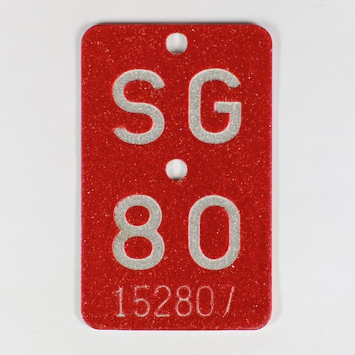 Fahrradkennzeichen SG 1980