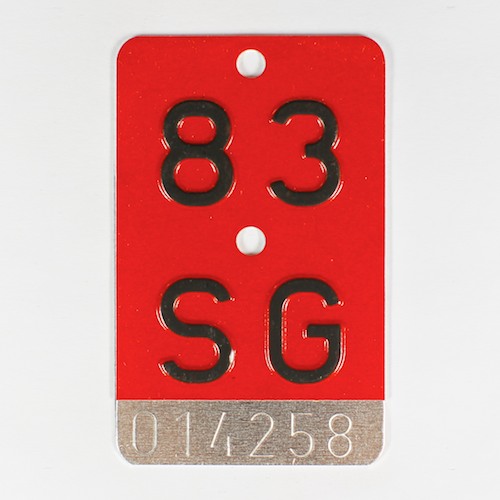 Fahrradkennzeichen SG 1983