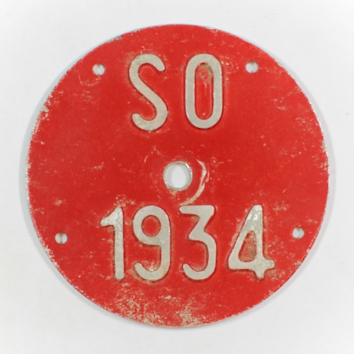Fahrradkennzeichen SO 1934