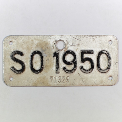 Fahrradkennzeichen SO 1950