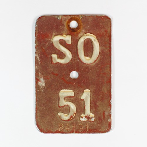 Fahrradkennzeichen SO 1951 E