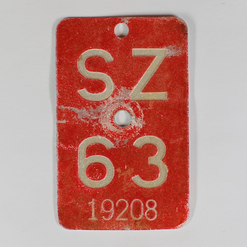 Fahrradkennzeichen SZ 1963